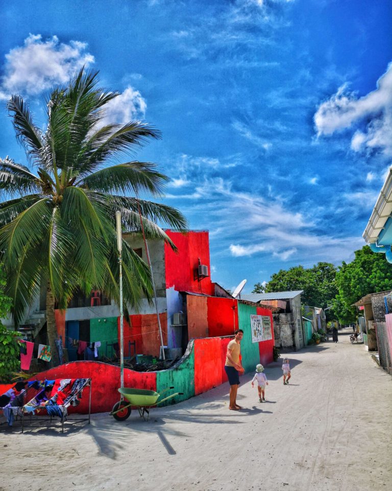 Maldív-szigetek Bodufolhudhoo gyerekkel családdal