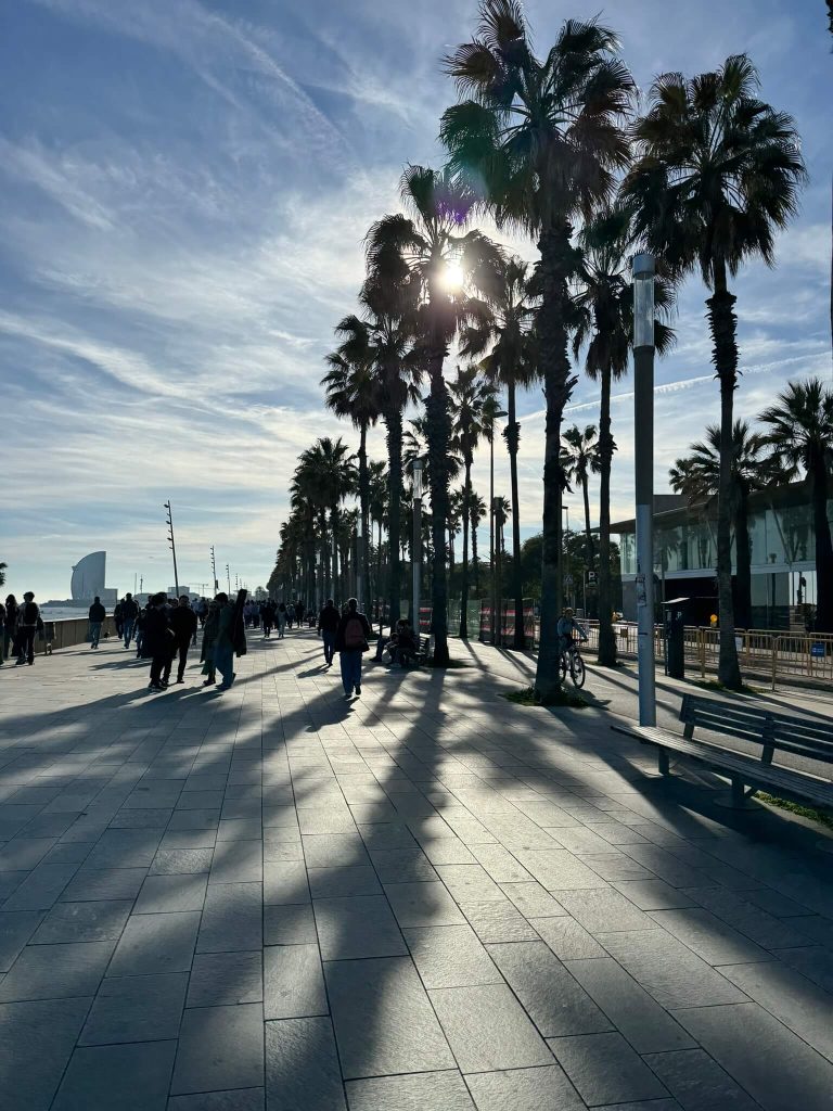La Barceloneta strand sétány Barcelona